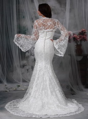 Modest Mermaid Strapless Lace Wedding Dress With Jacket Low Price